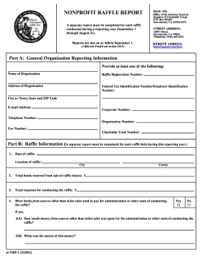 Nonprofit Raffle Report