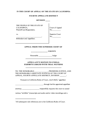California Appellant's Motion to Unseal Exhibits