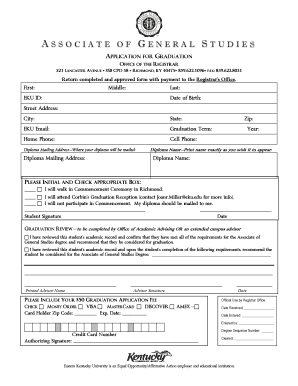 Associate of General Studies Graduation Application