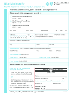 Blue MedicareRx Enrollment Form