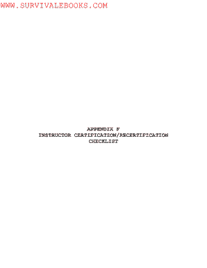 Appendix f instructor certificationrecertification checklist - Ganino