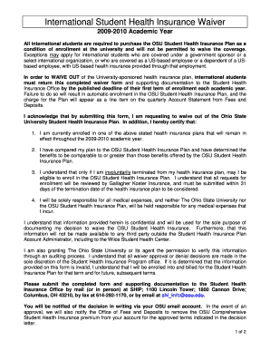 International Student Health Insurance Waiver