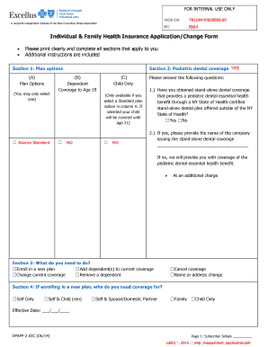 New York Individual & Family Health Insurance Application