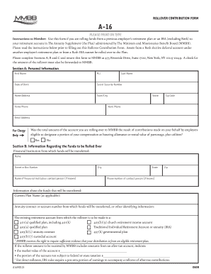 Rollover Contribution Form