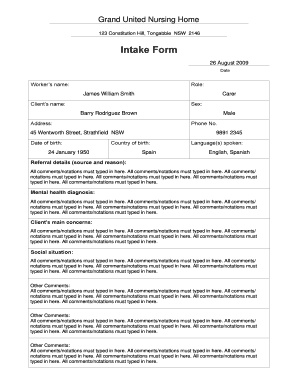 Intake Form