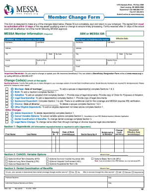 MESSA Member Change Form