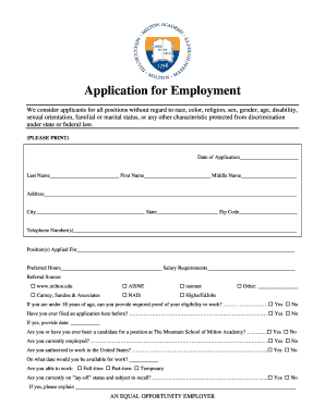 Employment Application Form