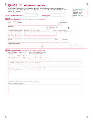 Kids Accident Cover Claim Form