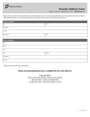 DentalSelect Provider Referral Form