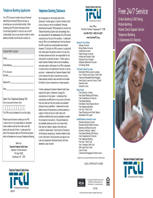Teachers Federal Credit Union Telephone Banking Application