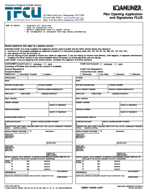 Plan Opening Application Tel 631-698-7000 and Signatures PLUS