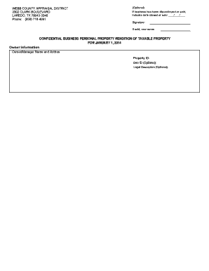Texas Business Personal Property Rendition Form