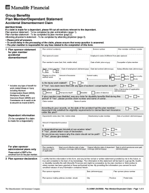 Group Accidental Dismemberment Claim Form