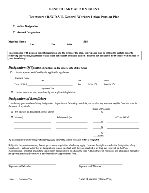 Beneficiary Appointment Form