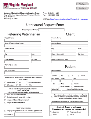 Ultrasound Request Form