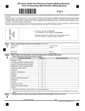 Medical Necessity Form for Adrenergic Beta-blockers (ABAs) (Bystolic)