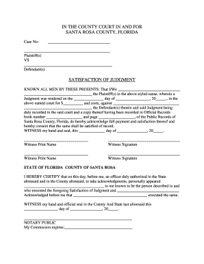Satisfaction of Judgment Form