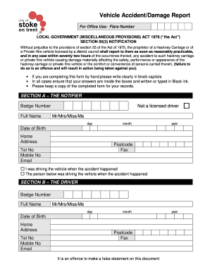 UK Vehicle Accident Damage Report