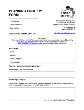 Planning Enquiry Form