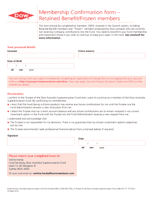 Membership Confirmation Form