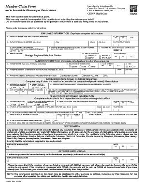 Cigna Medical Claim Form