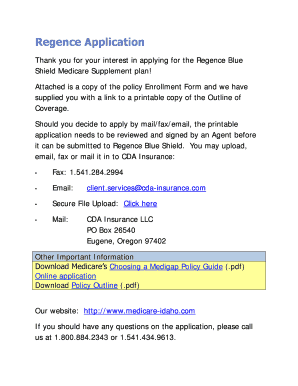 Idaho Medicare Supplement Application