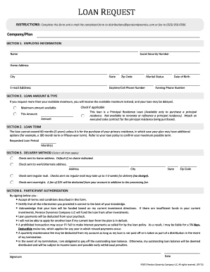 Retirement Plan Loan Application