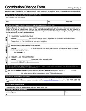 Contribution Change Form