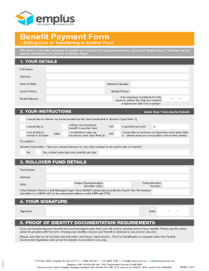 Benefit Payment Form