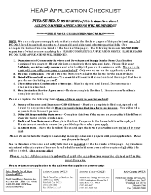 California HEAP Application Checklist