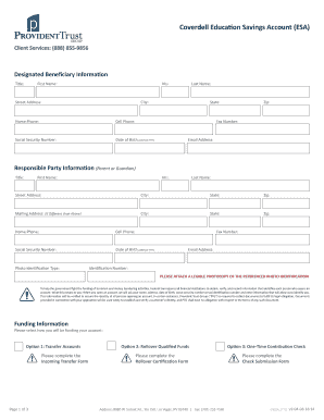 Coverdell Education Savings Account Application