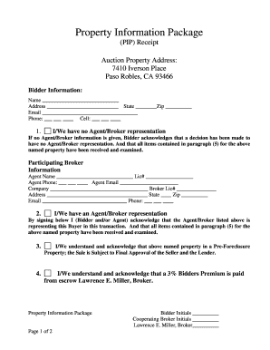 Property Information Package Receipt