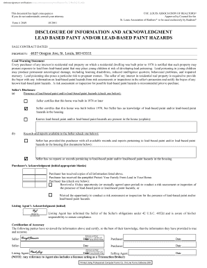 Lead-Based Paint Disclosure Form