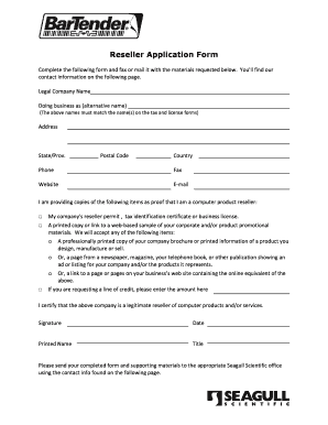 Reseller Application Form
