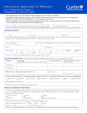 International Student Admission Form