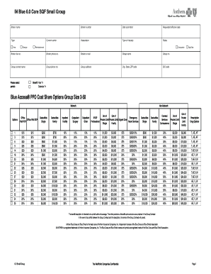 Blue Access PPO Cost Share Options Form