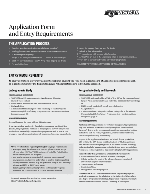 Victoria University International Student Application Form