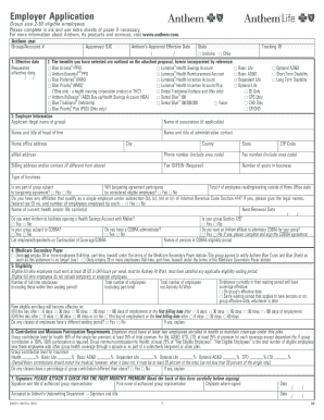 Anthem Employer Application Form