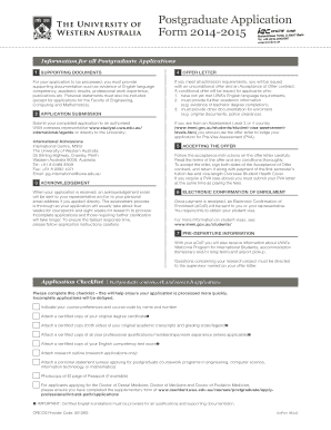 Postgraduate Application Form 2014-2015