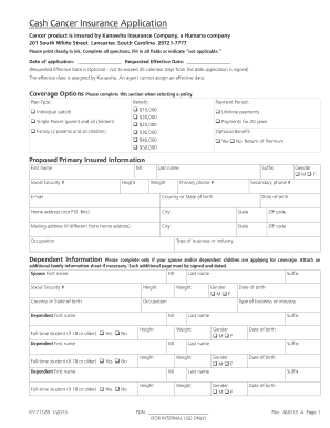 Cancer Insurance Application Form