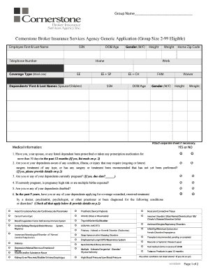 Cornerstone Broker Insurance Services Agency Generic Application