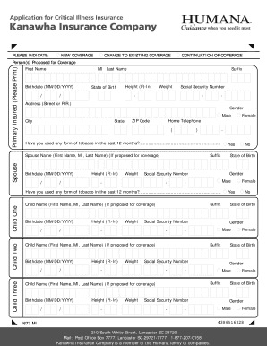 Health Insurance Application Form