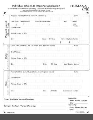 Life Insurance Application Form