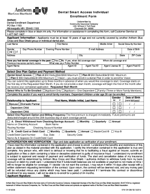 Dental Smart Access Individual Enrollment Form