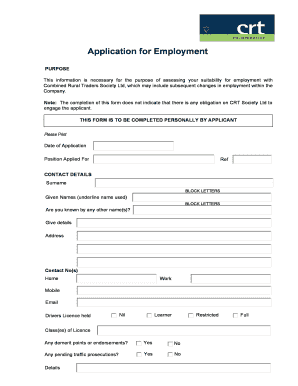 Application for Employment