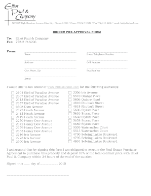 Bidder Pre-Approval Form