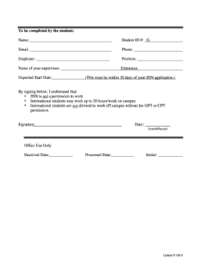 Fillable Online skylinecollege Social Security Number Request Form ...