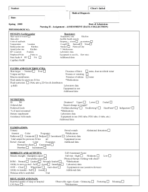 Nursing Assessment Form