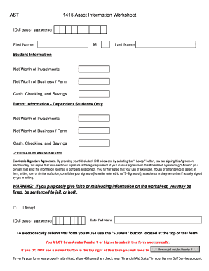 Asset Information Worksheet