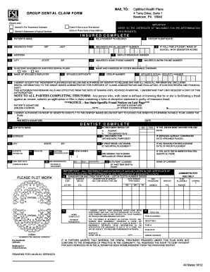 Group Dental Claim Form